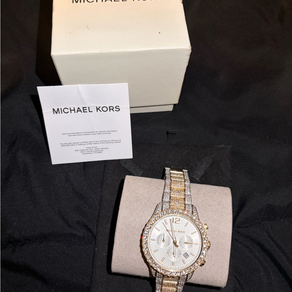 Michael Kors Oversized Layton Pavé Two-Tone Watch